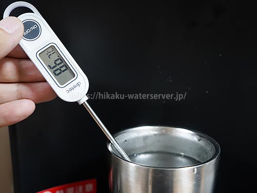 ハミングウォーター温水の計測温度86.7℃